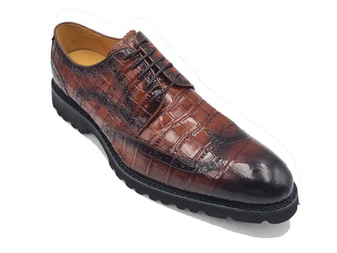 Blucher Style Alligator Embossed Oxford