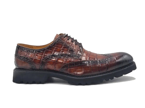 Blucher Style Alligator Embossed Oxford Carrucci