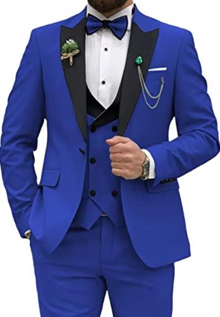 Blue Prom Suit For Men - Blue Homecoming  Royal Tuxedo Blue Prom Tuxedos