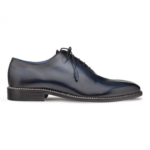 Enterprise Blue Calfskin Men’s Plain Toe Shoe By Mezlan Made In Spain Brand