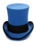 Victorian Steampunk Top Hat - 1800 19th Century - Dressy Loden Felt Top Blue and Black Hat