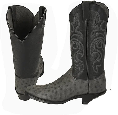 Botas de Avestruz Original Punta Redonda LAB-650309