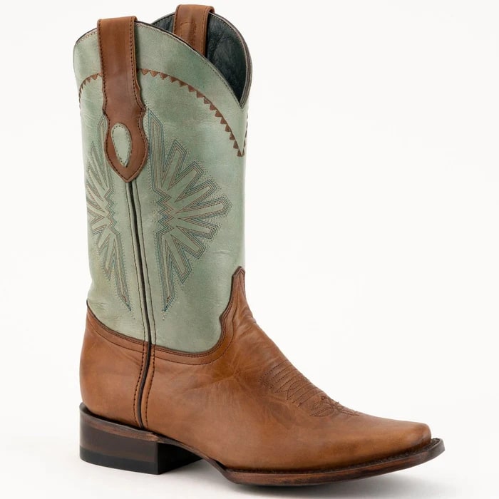Ferrini Mens Boots Leather Tan & Turquoise Western Cowboy Boots. 11D Pungo Ridge - Ferrini Men main image 2
