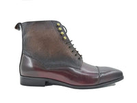 Carrucci Brogue Cap Toe Leather Boot