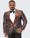 Mens Brown Paisley Hybrid Fit Tuxedo Jacket Wedding - Prom Tuxedo