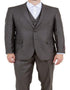 Men’s Brown Sharkskin 3-Piece Suit – Regular Fit Single-Breasted Wedding, Business and Formal Suit