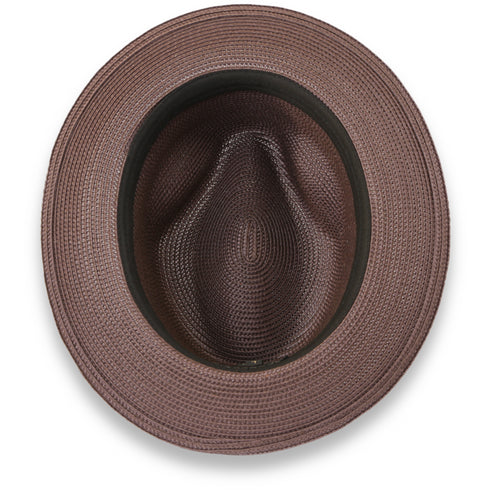 Tapa Crushable Straw Hat Fedora in Brown