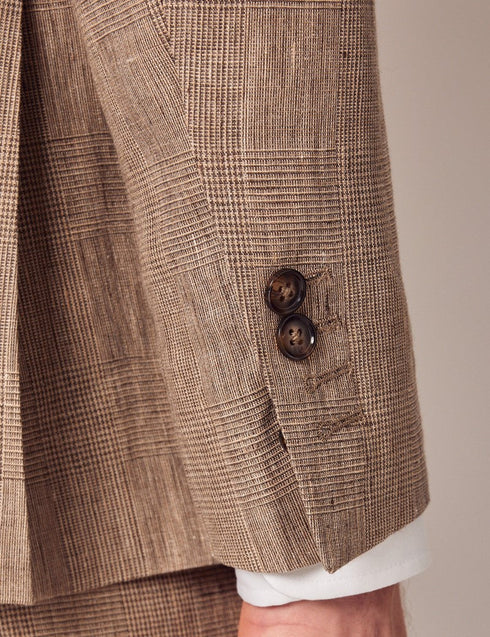 Mens Linen Suit For Beach Wedding - Summer  Suit in Brown