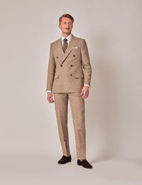 Mens Linen Suit For Beach Wedding - Summer  Suit in Brown