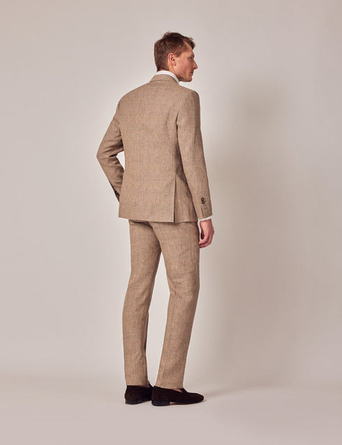 Mens Linen Suit For Beach Wedding - Summer  Suit in Brown