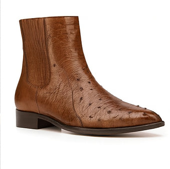 Men's Belvedere Roger Ostrich Quill Dress Boot in Brown