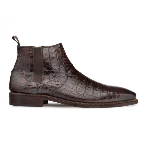 Mezlan Blackmore Brown Genuine Crocodile Plain Toe Mens Boot