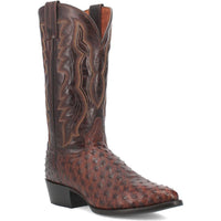 Dan Post Men’s Pershing Brown Full Quill Genuine Ostrich 13 Round Toe Cowboy Boot