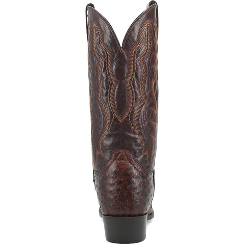Dan Post Men’s Pershing Brown Full Quill Genuine Ostrich 13 Round Toe Cowboy Boot