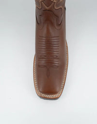 Los Altos Men's Brown Genuine Pirarucu Wide Square Toe Boot