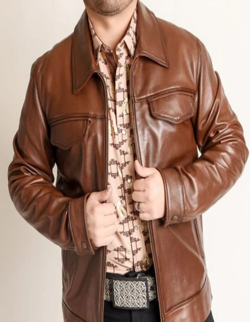 Original Fine Leather Brown Western Jacket