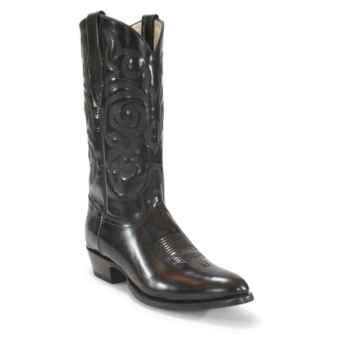 Los Altos Brown Round Toe Glossy Leather Boots