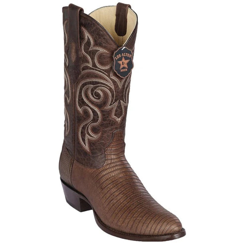 Los Altos Boots - Mens Dress Cowboy Boot - Low Priced Brown Lizard Cowboy Boots- in Brown