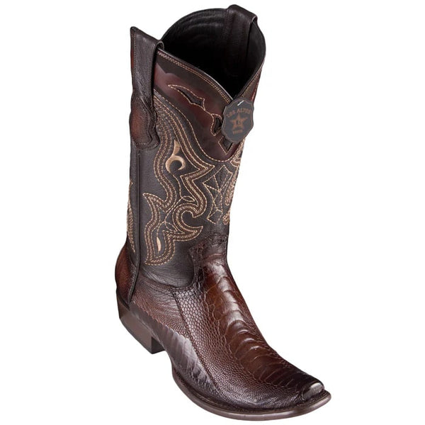 Los Altos Boots - Mens Dress Cowboy Boot - Low Priced  Brown Ostrich Leg Boots- in Brown