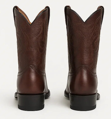Brown Semi Square Toe Mens Western Boots