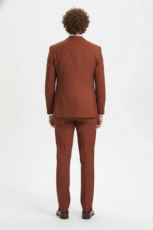 Brown Three-Piece Suit –   Slim Fit 
