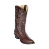 Los Altos Men's Brown Full Quill Ostrich Round Toe Boots
