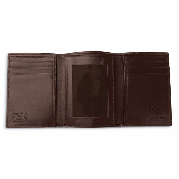 Ferrini Alligator Trifold Wallet Nicotine