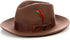 Gangster 100% Austrailian Wool Crushable Mens Fedora Hat - Removable Feather Gangster Brown Mens Fedora Hat