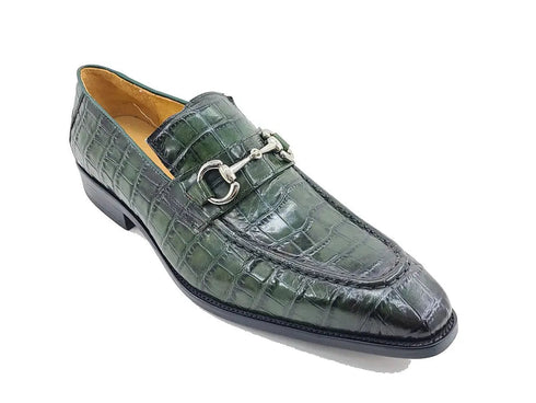 Buckle Loafer w Gator Embossed Leather