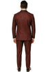 Mens Burgundy Shiny Stripe Tuxedo Jacket – Slim Fit Satin Lapel Dinner Blazer for Formal Events