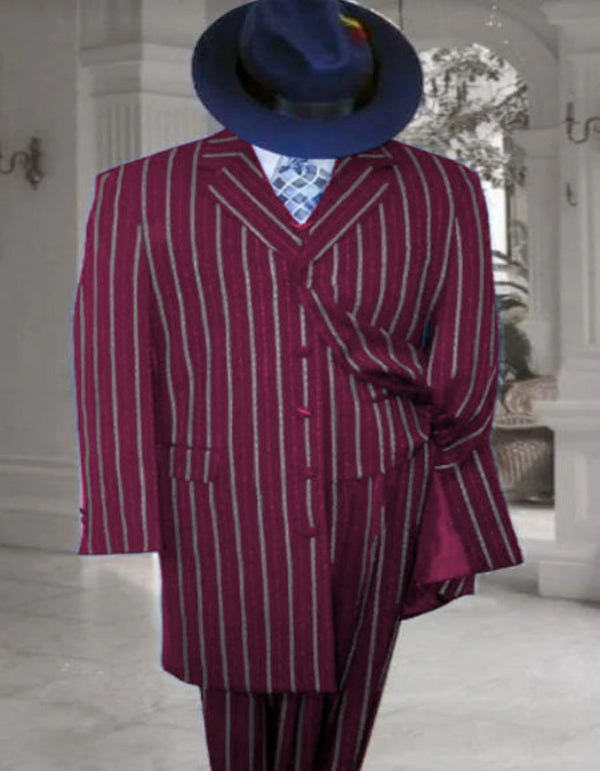 Burgundy Single Breasted - 1920s Suit - Gangster Long Suit