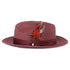 Tapa Crushable Straw Hat Fedora in Burgundy