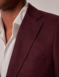 Mens Linen Suit For Beach Wedding - Summer Suit in Burgundy