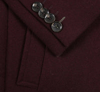 Burgundy Fall/Winter Essential Slim Fit Overcoat Wool Blend