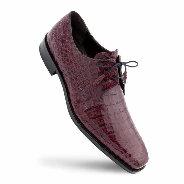 Anderson Burgundy Genuine Crocodile Lace-Up By Mezlan Made In Spain Brand