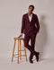 Mens Linen Suit For Beach Wedding - Summer Suit in Burgundy