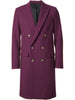 Men's Burgundy 44Inch Long Double Breasted Overcoat Winter Men's Topcoat Sale