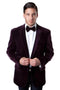 Mens two button classic velvet burgundy blazer