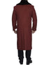 Removable Fur Collar Burgundy Overcoat Ankle length Wool Dress Top Coat