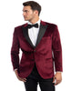 Mens Burgundy Prom Tuxedo - Maroon Wedding Dinner Single Breasted Suit