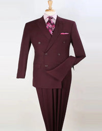 Pleated Suit - Mens Suits With Pleated Pant -  Regular Fit Suit - Burgundy Suit