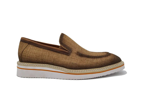 Burninshed Linen Loafer Carrucci