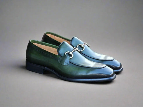 Burnished Calfskin Horsebit Loafer Carrucci