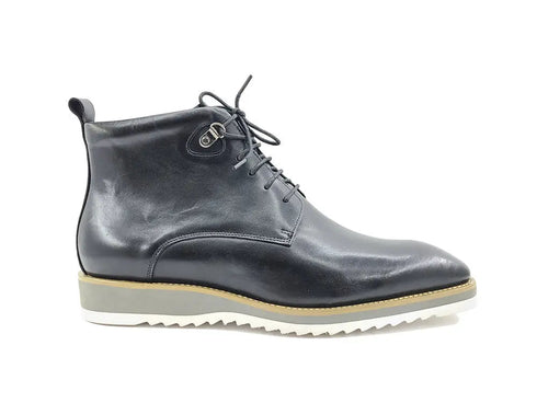 Burnished Calfskin Lace-Up Boot Carrucci