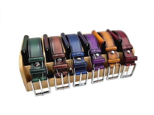 Burnished Calfskin Leather Belt