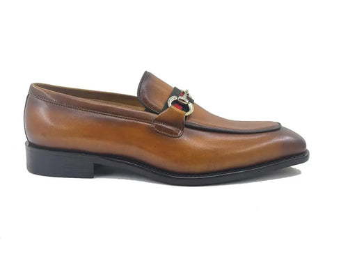 Burnished Calfskin Slip-On Loafer Carrucci