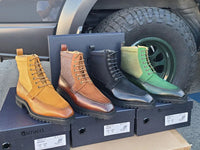 Carrucci Lace-up Boot with Side Zipper