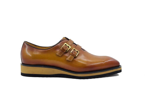 Burnished Double Monk Whole Cut Shoe