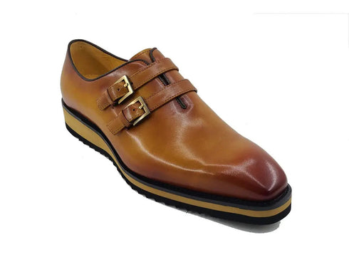 Burnished Double Monk Whole Cut Shoe