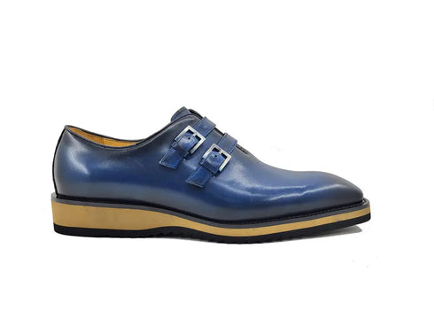 Burnished Double Monk Whole Cut Shoe